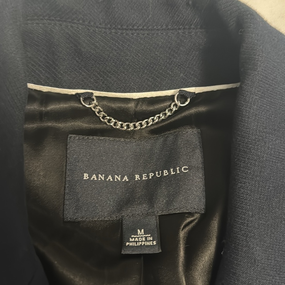 Banana Republic Tailored Navy Peacoat Sz M - Picture 2 of 6